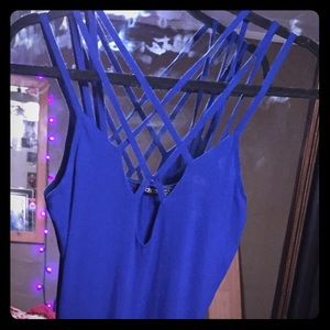 Blue strappy long dress